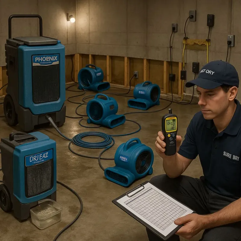 Structural Drying and Dehumidification process in Marshall County, MN